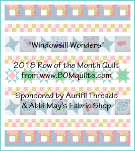 "Windowsill Wonders" 2018 Free Row of the Month (ROM) quilt design by TK Harrison