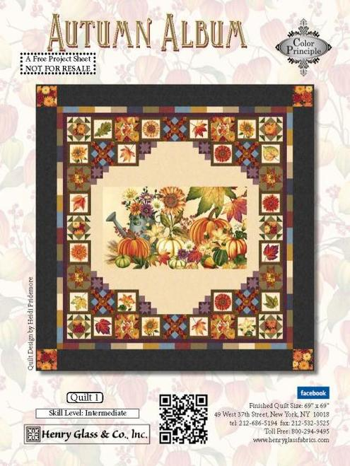 “Autumn Song” Free Quilt Pattern designed by Heidi Pridemore from Henry Glass Fabrics