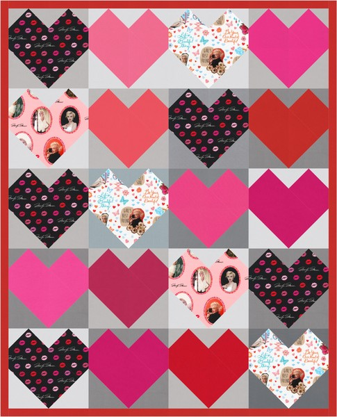 “I Heart Marilyn” Free Quilt Pattern designed by and brought to you by Robert Kaufman Fabrics