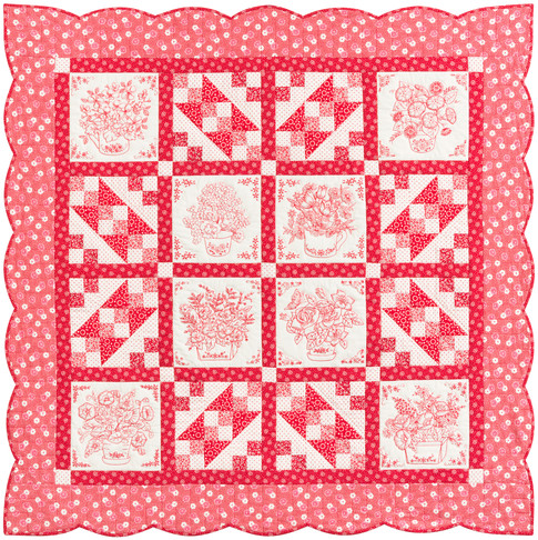 “Love in Bloom” Free Quilt Pattern designed by Darlene Zimmerman from FeedSacklady.com brought to you by Robert Kaufman Fabrics