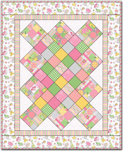 Free Baby Quilt Patterns BOMquilts Com   Little One Girl Quilt 