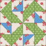 "Harry Loves Alice" 2019 Block of the Month Quilt from BOMquilts.com - Block #9 Yankee Puzzle