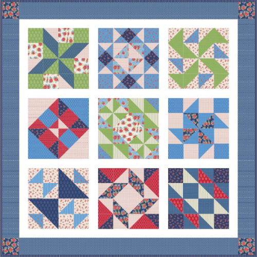 “Harry Loves Alice” 2019 Free BOM Quilt Pattern designed by TK Harrison from BOMquilts.com