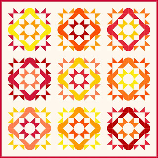 “Summer Solstice Quilt Along” Free Quilt Pattern designed by Melissa Corry from Happy Quilting