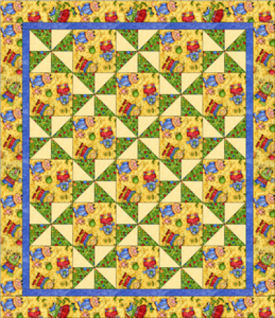 “Pinwheel Pattern” Free Charity Quilt Pattern designed & from Quilts for Kids