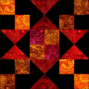 “Chained Star” a Free 12" Quilt Block Pattern. Block #1 of BOMquilts.com's 2020 Block of the Month Quilt, "Midnight Stargazer!"