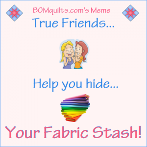 BOMquilts.com's Meme: True Friends Help you Hide...!