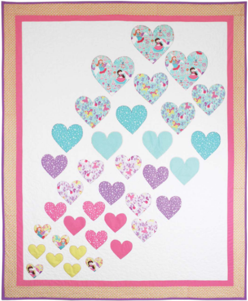 “Hearts a Flutter” a Free Valentine’s Day Quilt Pattern designed by Heidi Pridemore from Michael Miller Fabrics