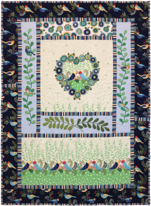 “Tweet Love” a Free Valentine’s Day Quilt Pattern designed by Marinda Stewart from Michael Miller Fabrics