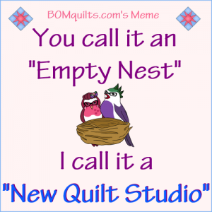 BOMquilt's Meme: I've been waiting for years for an "Empty Nest"!