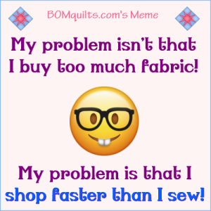 BOMquilts.com's meme: Sew what's it to you? I'm sure I'm not the only one who has this same problem am I?!