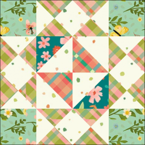 Girl's Favorite Quilt Block from the "Graceful Garden" 2021 BOM Quilt! A Free Pattern Featured at BOMquilts.com!