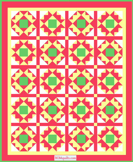 "Crowning Glory Christmas Quilt" is a Free "Christmas in July 2021" pattern for Week #4 at BOMquilts.com!