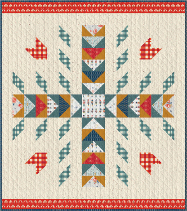 “Chimney Gatherings” is a Free Modern Quilted Christmas Pattern designed by AGF Studio from Live Art Gallery Fabrics