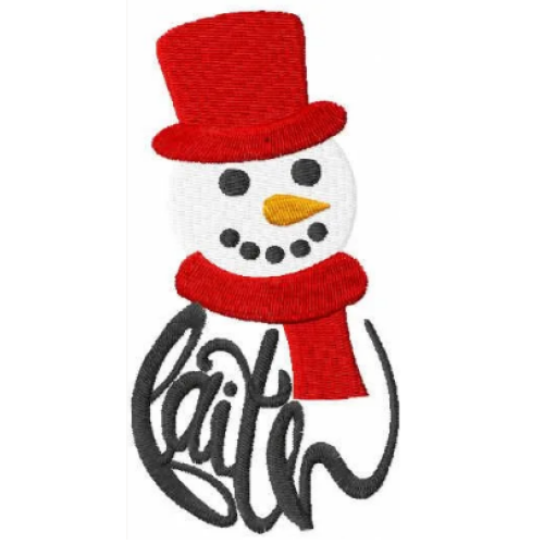 “Snowman Faith” is a Free Christmas Machine Embroidery Design from EmbroIdnew