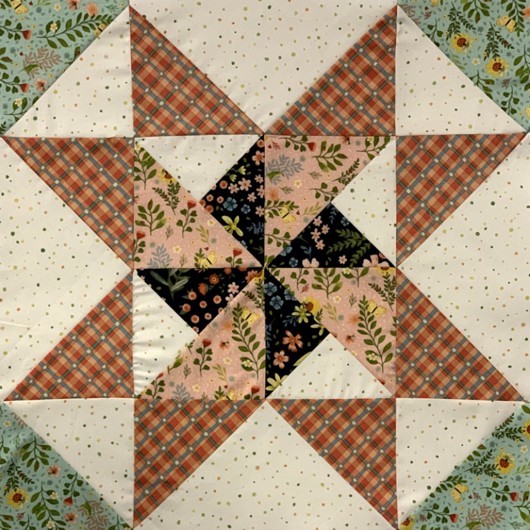 “Pinwheels & Stars” Quilt Block made by Jean G. – BOMquilts.com