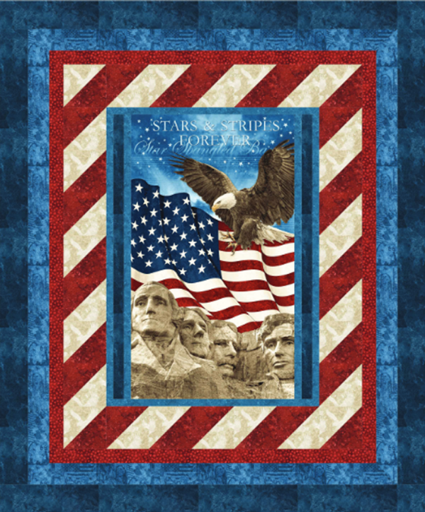 "Pillars of Strength" is a Free Patriotic Quilt Pattern designed by Elaine Theriault from the Northcott Fabrics!