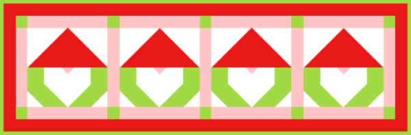 "Santa Gnome Long Table Runner" is a "Free Christmas in July 2022" Pattern designed by TK Harrison from BOMquilts.com!