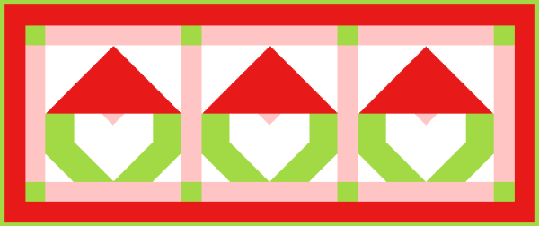 "Santa Gnome Table Runner" is a "Free Christmas in July 2022" Pattern designed by TK Harrison from BOMquilts.com!