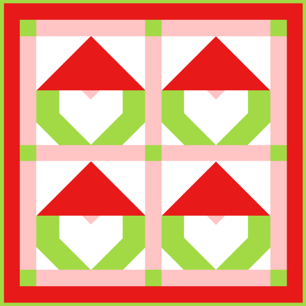 "Santa Gnome Table Topper" is a "Free Christmas in July 2022" Pattern designed by TK Harrison from BOMquilts.com!