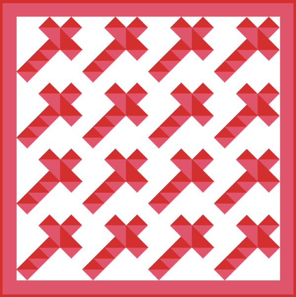 "Cross Star Lap Quilt" is a "Free Christmas in July 2022" Pattern designed by TK Harrison from BOMquilts.com!