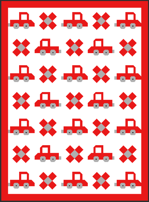 "Little Red Truck Bonus Quilt" is a "Free Christmas in July 2022" Pattern designed by TK Harrison from BOMquilts.com!