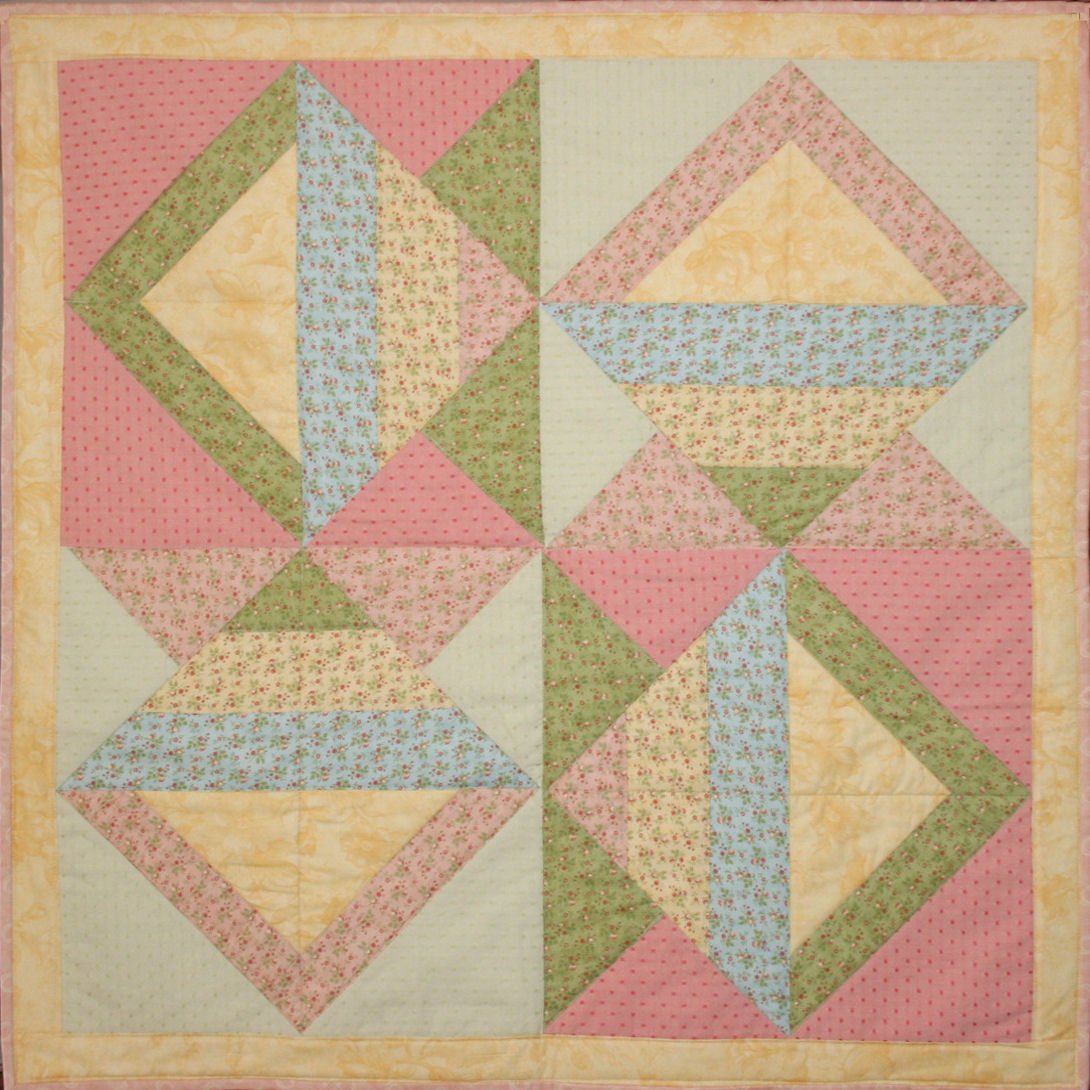 "Faded Baskets Table Topper" is a Free Spring Quilt Pattern designed by TK Harrison from BOMquilts.com!