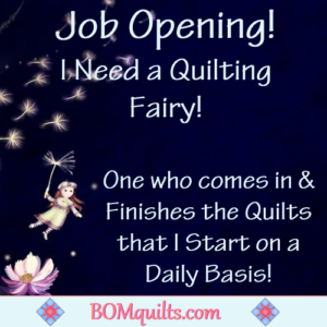BOMquilts.com's Meme: There's lots of job openings everywhere! I've got one & nobody's applied for it yet! What gives?! I don't pay minimum wage but I'll give you fabric instead!