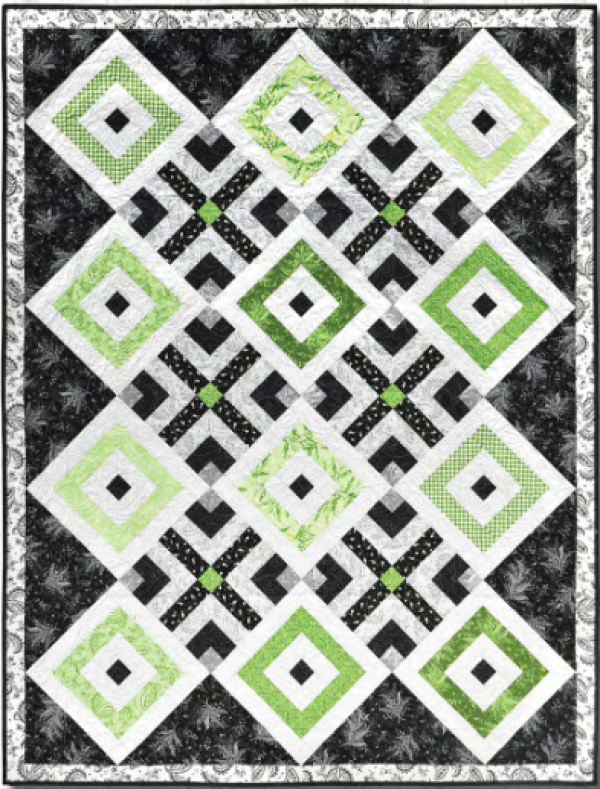 "Greenery" is a Free St. Patrick's Day Quilt Pattern designed by Rachel Shelburne from Maywood Studio!