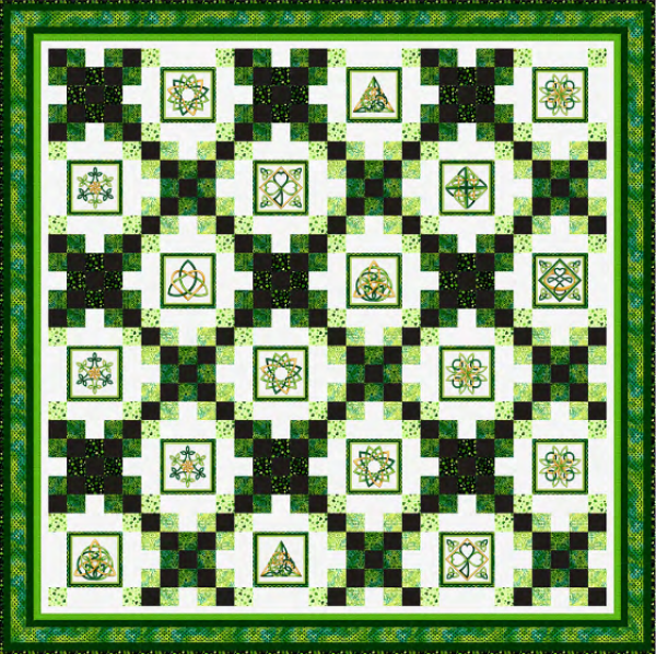 "Irish Folk" is a Free St. Patrick's Day Quilt Pattern designed by Denise Russell from Henry Glass & Co., Inc.!