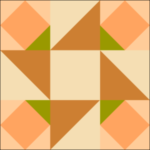Peach Cobbler Quilt Block is a Free Pattern for a 12" quilt block at QuiltTherapy.com!