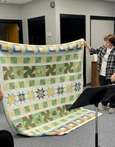 Virgie B. sewed my "Windowsill Wonders" 2018 Row of the Month quilt together! She's with the Holmes Valley Quilters from Holmes County, Florida!