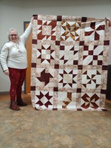 Quilt #3 of my "Cinnamon-teen Chocolate Figs & Roses" BOM quilt that the Port Perry Patchers Quilt Guild sewed together! An original design for BOMquilts.com by TK Harrison!