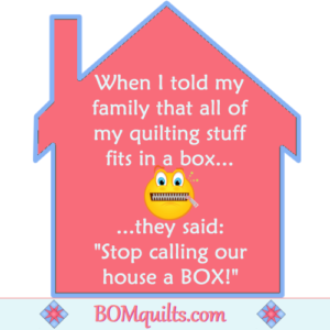 BOMquilts.com's Meme: I don't see anything wrong with calling our house a box!