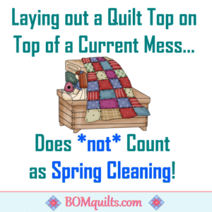 When I think of "Spring Cleaning" I believe it shouldn't include my quilt studio!