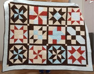 Quilt #6 of my "Cinnamon-teen Chocolate Figs & Roses" BOM quilt that the Port Perry Patchers Quilt Guild sewed together! An original design for BOMquilts.com by TK Harrison!