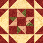 Twin Star Quilt Block is a Free Pattern for an 15" finished quilt block at BOMquilts.com! It's a quilt block that's a part of the 2023 "Everything is Coming up Roses" BOM Quilt!