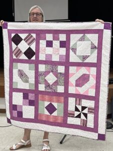 Denise L. Sewed my 2017"Happiness is Quilting" BOM quilt together! She's part of the "Disconnected Piecers Quilt Guild! Free pattern is from BOMquilts.com & is designed by TK Harrison!