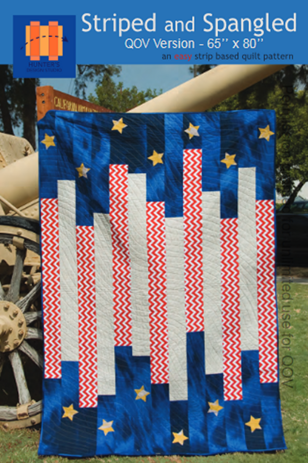 "Striped & Spangled" is a Free Quilts of Valor (QOV) Pattern designed by Hunter’s Design Studio from the Quilts of Valor Foundation!