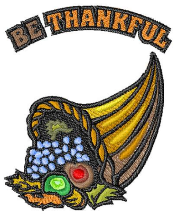 "Be Thankful” is a Free Thanksgiving Machine Embroidery Design designed & from Embroidery Designs!