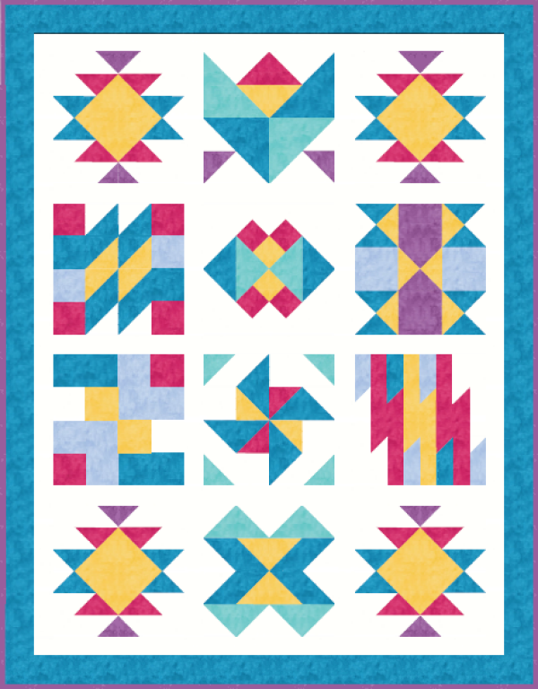 Introducing my 2025 "Canyon Adventures" Block of the Month (BOM) quilt at BOMquilts.com!