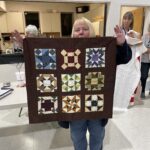 One "Quilted Kitchen Sampler" BOM quilt made by a member of the Huntington Quilt Guild! The "Quilted Kitchen Sampler" BOM quilt was designed by TK Harrison, owner of BOMquilts.com!