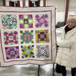 One "Quilted Kitchen Sampler" BOM quilt made by a member of the Huntington Quilt Guild! The "Quilted Kitchen Sampler" BOM quilt was designed by TK Harrison, owner of BOMquilts.com!