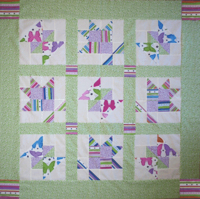 Butterfly Garden designed by BOMquilts.com with fabric from Ellen Medlock Studio