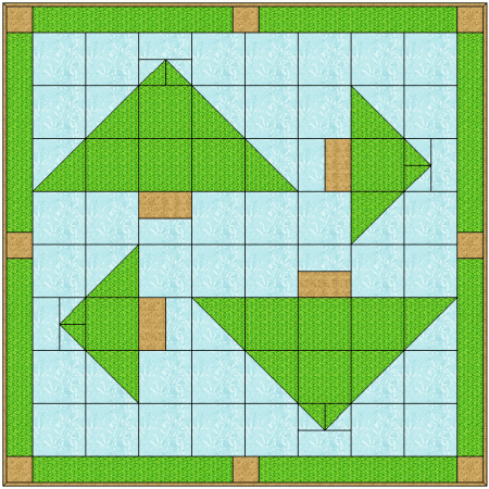 Modern Tree Farm - an original design by TK Harrison, Owner of BOMQuilts.com