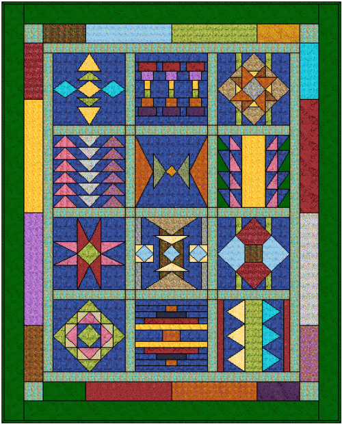 Pendleton Inspired 2013 Block of the Month Quilt, Original Project designed by TK Harrison from BOMquilts.com