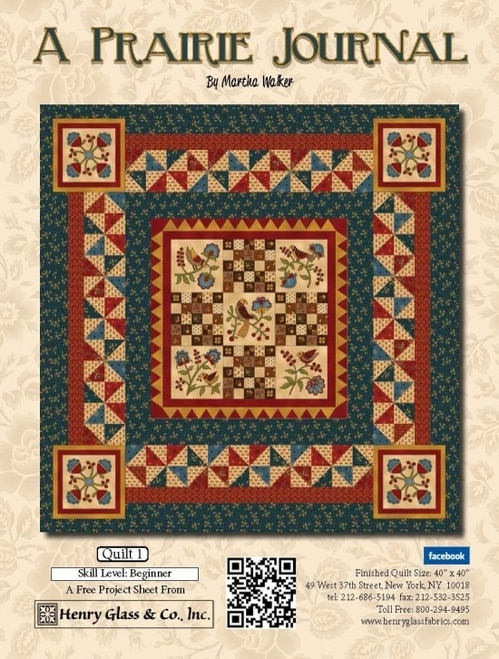 “A Prairie Journal” Free Quilt Pattern designed by Martha Walker from Henry Glass Fabrics