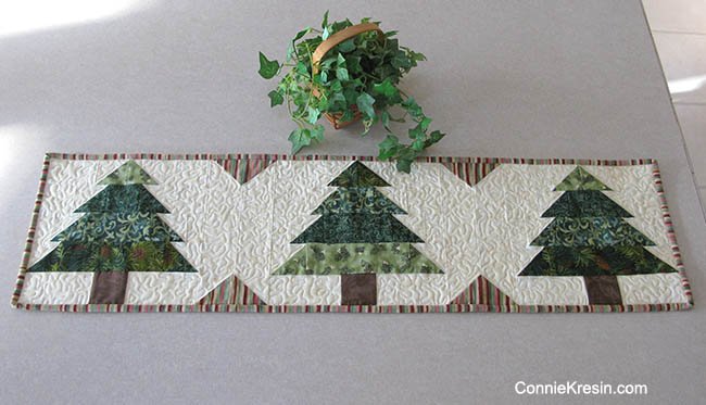 “Christmas Tree Runner Tutorial” Free Pattern designed by Connie Kresin Campbell from Connie Kresin
