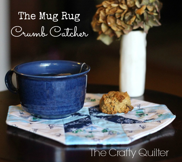 “Crumb Catcher” Free Quilted Mug Rug Pattern designed by Julie Cefalu from The Crafty Quilter