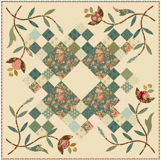 “Crystal Farm” Free Appliqué Quilt Pattern designed by Edyta Sitar from Andover Quilts